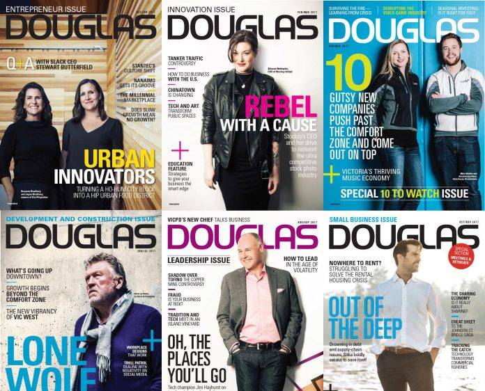 Advertise with Douglas Vancouver Island Magazine All Covers 2017