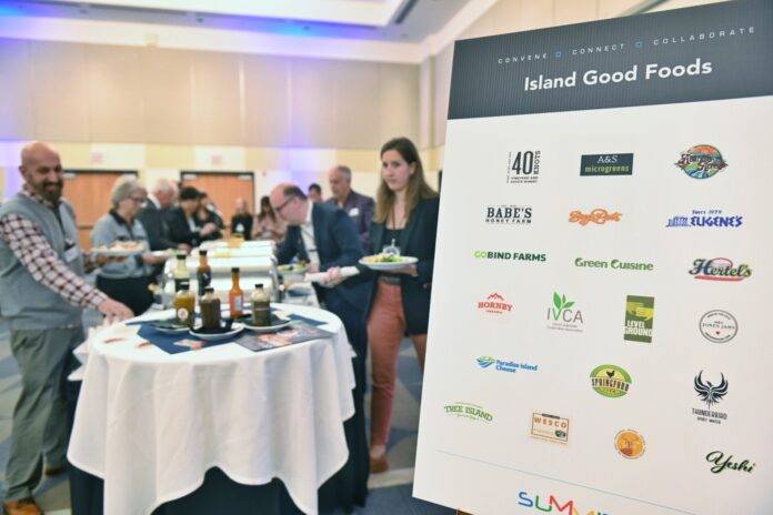 Attendees at the 2024 VIEA Economic Summit dined on food sourced from Vancouver Island based producers, highlighting the importance of supporting local business in an era of global trading uncertainty. Photo: HA Photography/VIEA